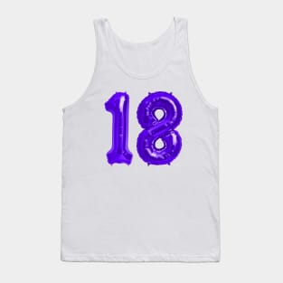 Bright Purple 18th Birthday Metallic Helium Balloons Numbers Tank Top